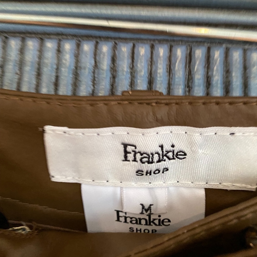 Frankie Shop BROWN FAUX LEATHER TROUSER SHORTS BY STUDIO CUT size M - Picture 8 of 11